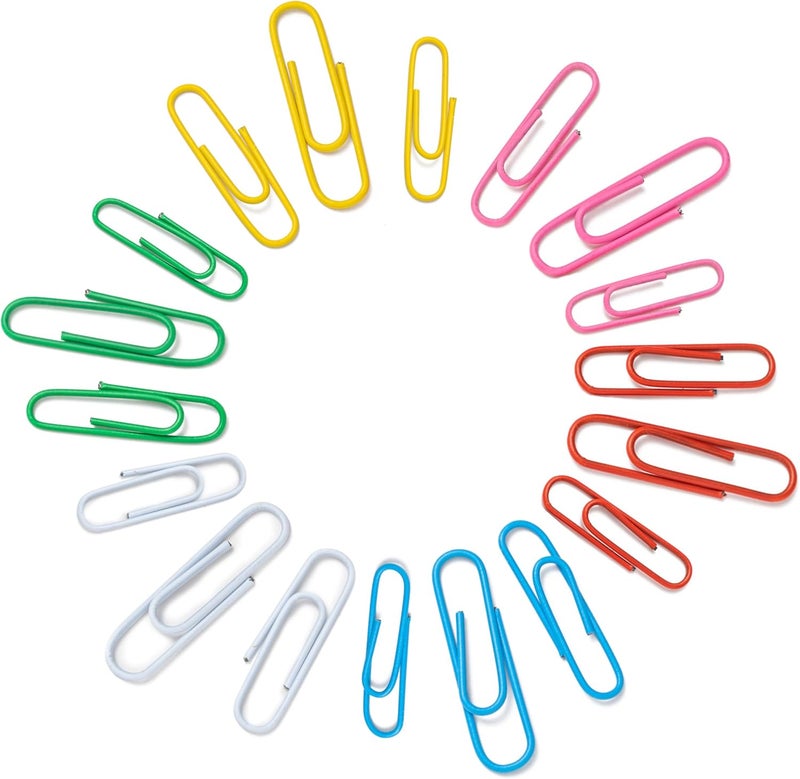 Bflaae Paper Clips Assorted Sizes, Cute Colored Paper Clip for Office Supplies,Small Medium Large Jumbo, Colorful and Heavy Duty, Ideal for Bookmark- Pack of 350 - Image 4